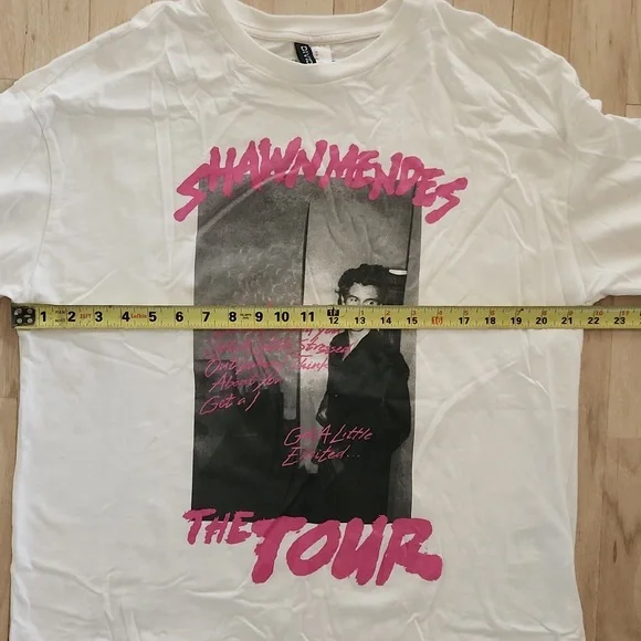 Shawn Mendes H&M Divided Womens Graphic T-Shirts - Black and White Size XS and M - Picture 6 of 8